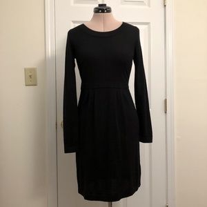 Banana Republic Sweater Dress Black Merino Wool